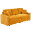 80 pouces orange, velours côtelé, trois sièges, coulissant, inclinable et pliable, porte-gobelet et coussins pour un salon en velours côtelé-830344078