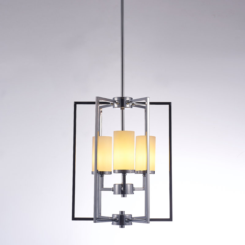 Riva Frosted Glass & Polished Chrome Chandelier