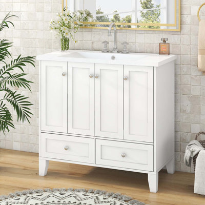 Fedorko 36'' Single Bathroom Vanity with Ceramic Top