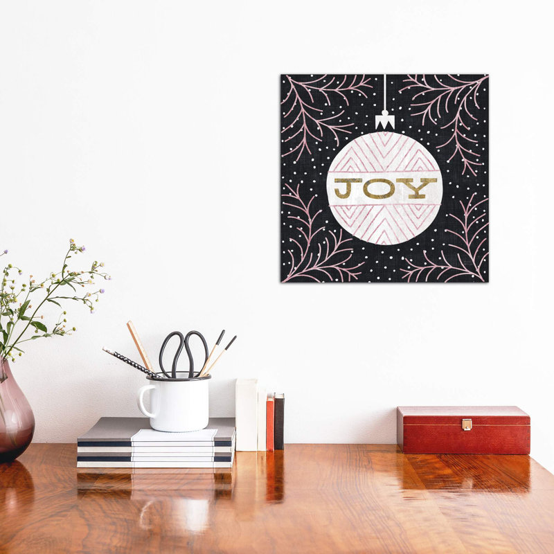 Jolly Holiday Ornaments Joy Metallic by Michael Mullan - Wrapped Canvas Print, 93.98 cm H x 93.98 cm W x 1.91 cm D