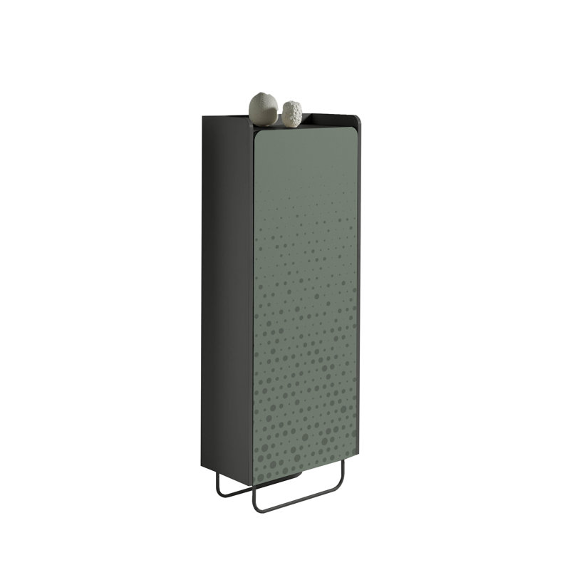 11 Pair Shoe Storage Cabinet, Jet Black/Green
