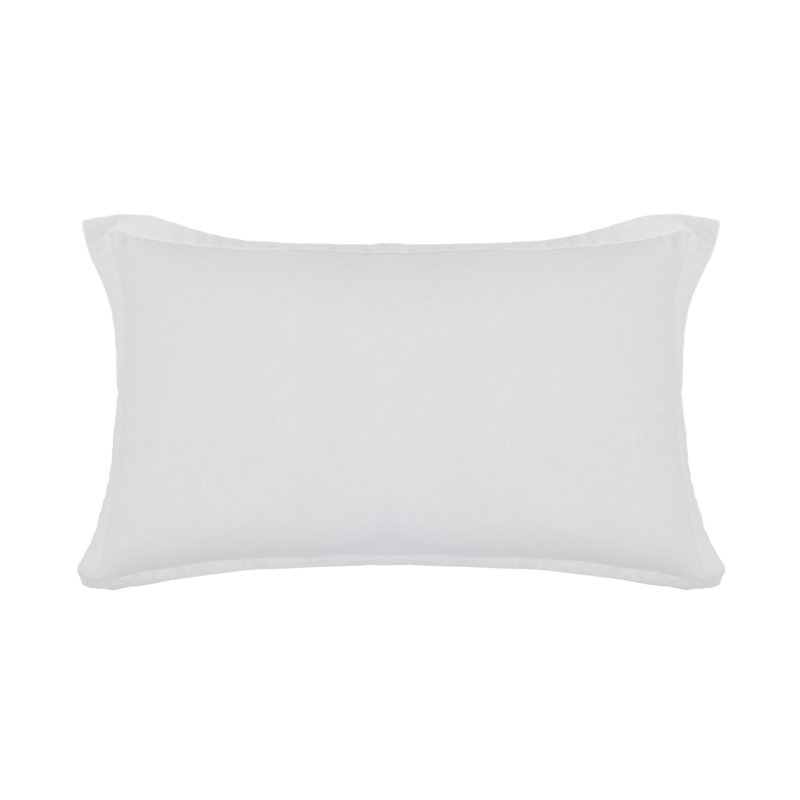 Georgie Bamboo Linen 14" x 24" Pillow with insert, White