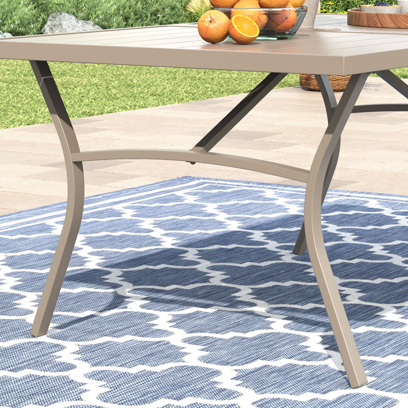 Table de salle à manger rectangulaire pour l'extérieur, Coquillage de sable, H 28 po x l 70,9 po x P 37,8 po