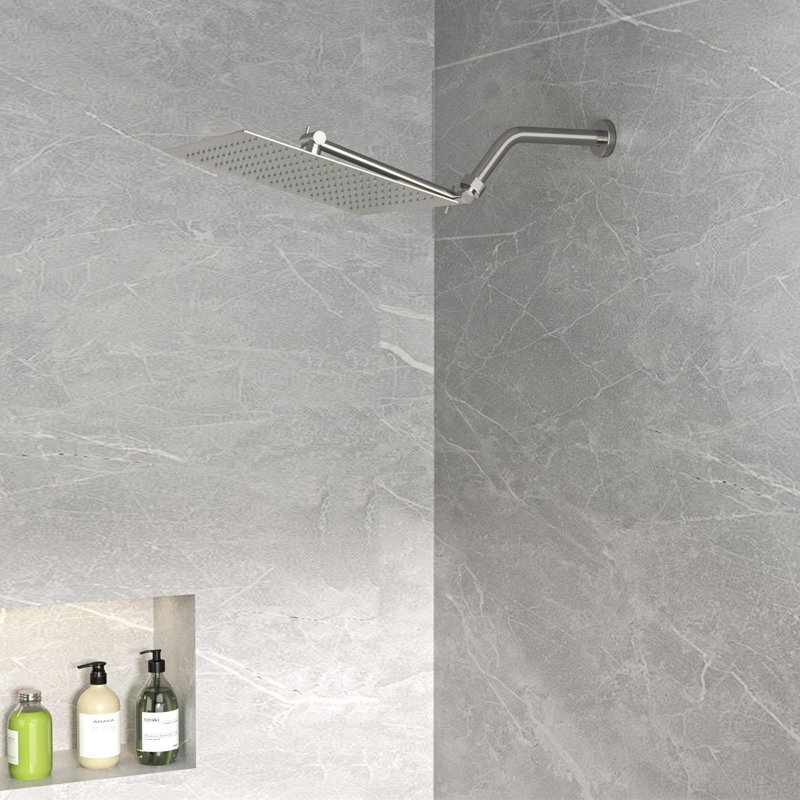 12 Inches High Pressure Stainless Steel Rainfall Shower Head With 11'' Adjustable Arm