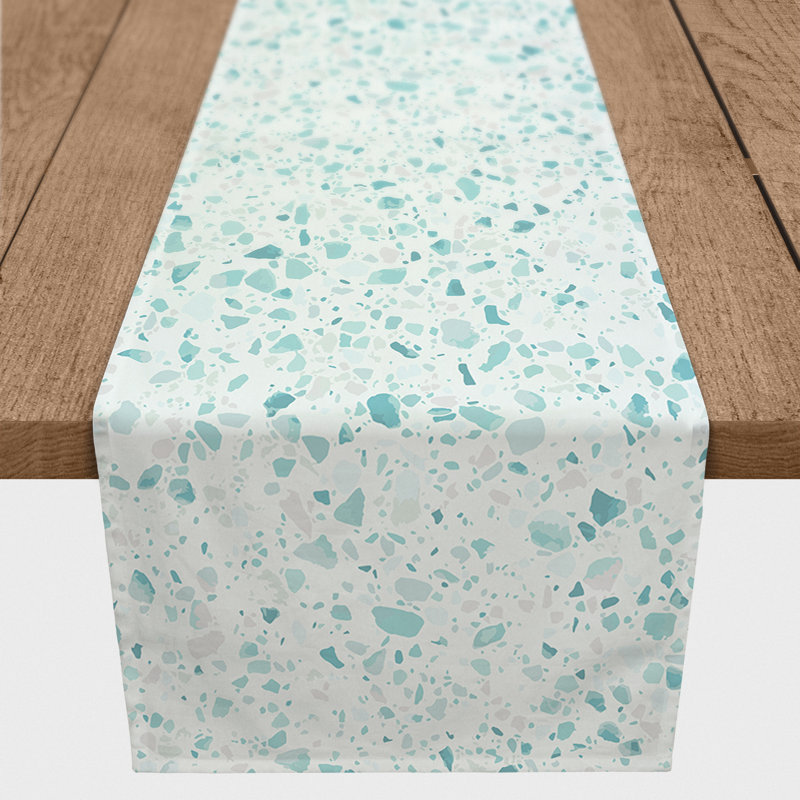 Terrazzo 4 Table Runner, Blue, 90" L