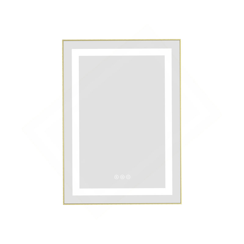 Miroir de salle de bain 20 po x 28 po à DEL avec façade et rétroéclairage, miroir de meuble-lavabo mural avec cadre en aluminium, antibuée, mémoire, 3 couleurs, gradation continue