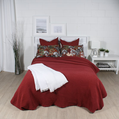 Couvre-lit 100% coton rouge Jeiden