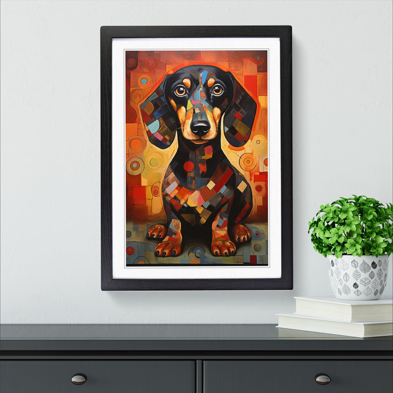Single Picture Frame Print on Wood, 64cm H x 46cm W, Black Framed