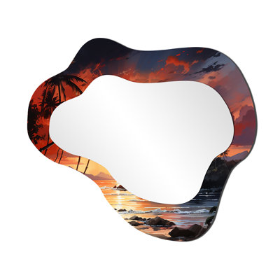 Palmier tressé près de la mer au coucher du soleil III