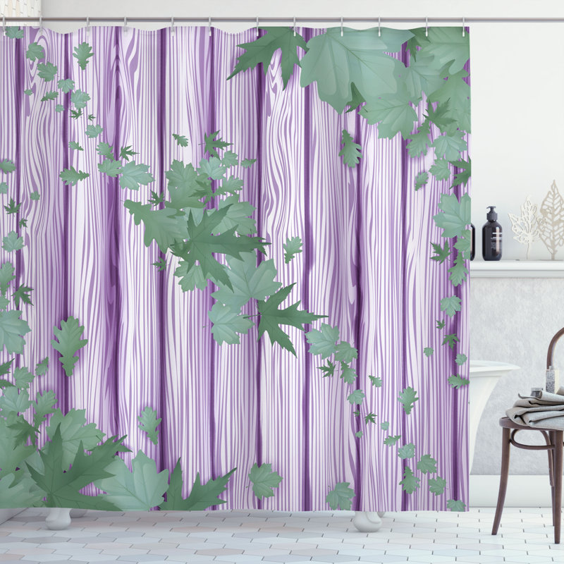 Ensemble de rideau de douche et crochets Autumn, H 69 po x l 70 po, Vert réséda