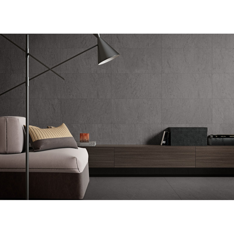 24" x 47" Porcelain Wall & Floor Tile, Gray