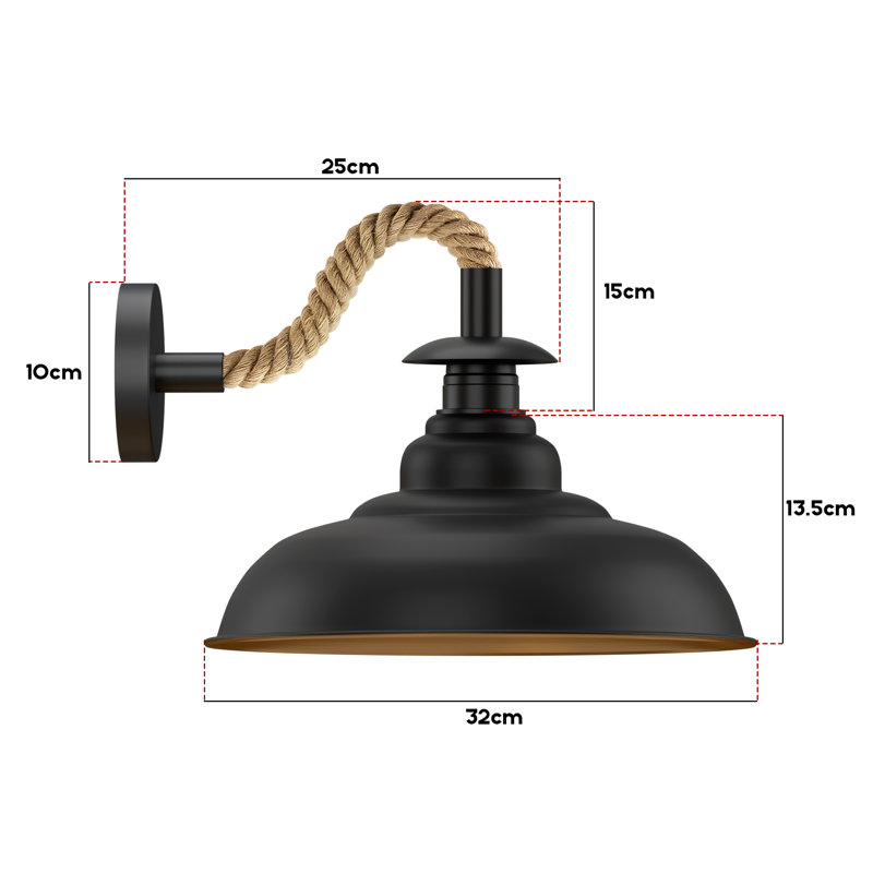 Mairead Armed Sconce, Yes, Black Gold Inner