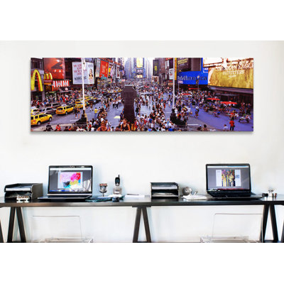 «People in a City», Times Square, Manhattan, New York City, État de New York, États-Unis - reproduction d'art sur toile tendue