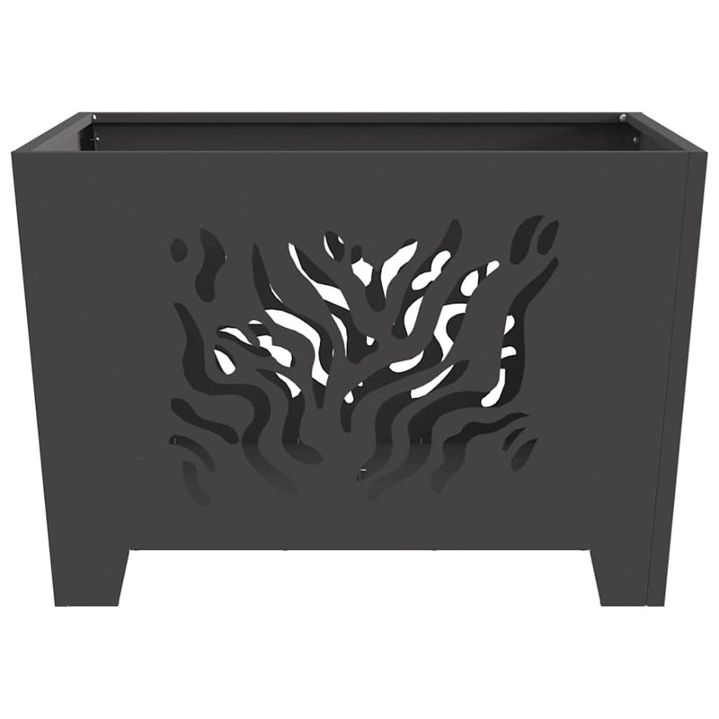 Modern Outdoor Fire Pit, 40cm H x 60cm W x 60cm D, Black