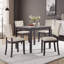 Ensemble de salle à manger 5 pièces pour 4 personnes, table de 34,5 po + 4 chaises en lin, peu encombrante, capacité de 330 lb-345960695