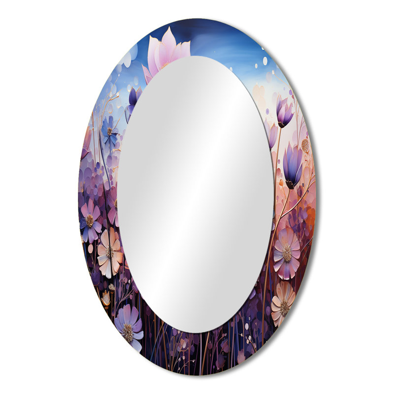 Miroir mural mauve moderne et violet, 36 po x 24 po
