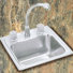 Lustertone 15" x 15" Self Rimming Stainless Steel Bar Sink with Two Handle Faucet Set