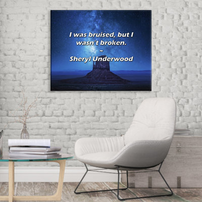 Artsy Quote "I was bruised, but I wasn’t broken." By Sheryl Underwood Gallery Wrapped Canvas