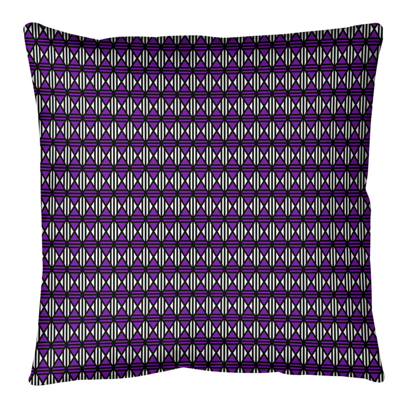 Coussin de sol Katelyn Elizabeth, 28 po x 28 po, Noir / mauve