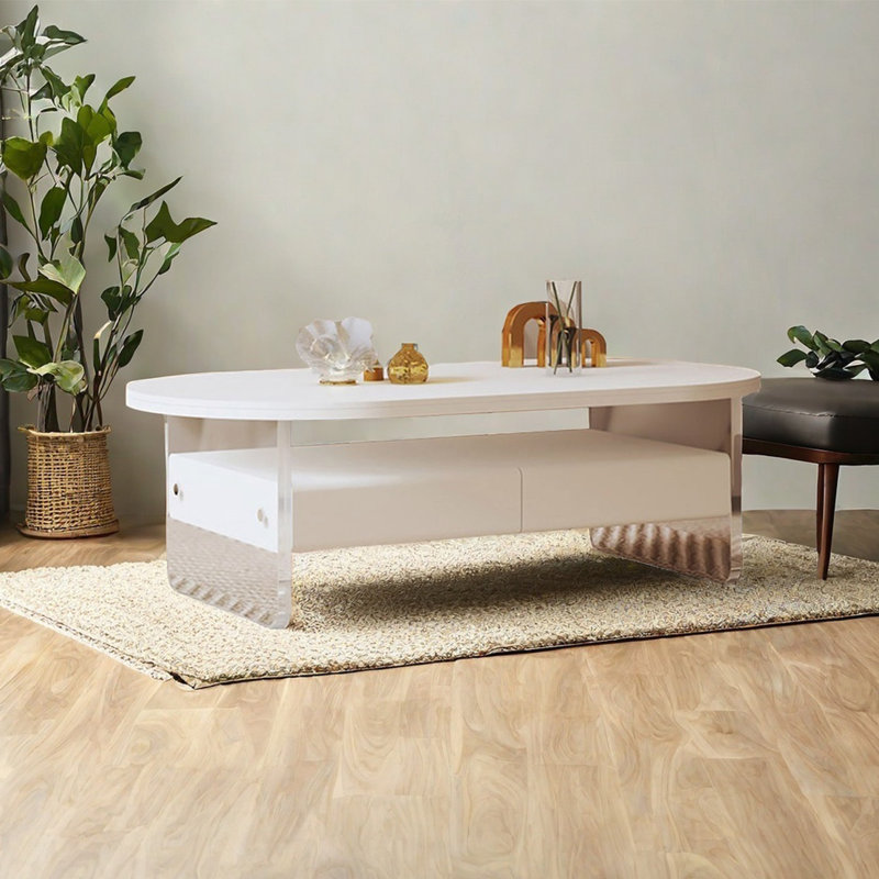 Table basse ovale, H 16,5 po x L 47,2 po x l 23,6 po