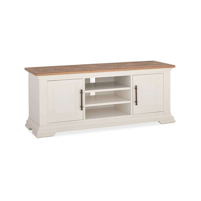 Abdulkadir Unfinished TV Stand for TVs up to 60", White/Oak