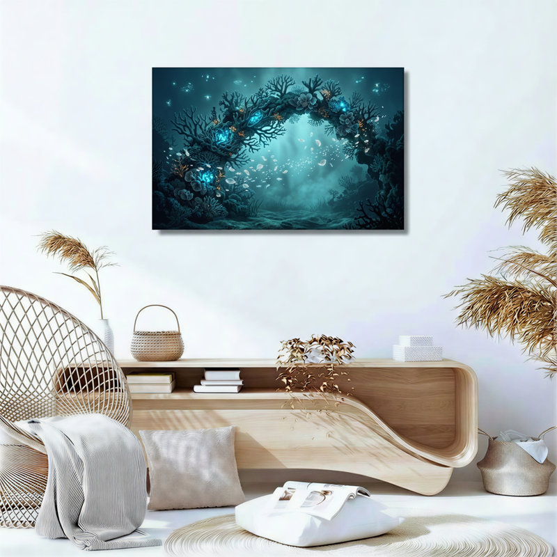 Ensemble de 1 tableau sur toile représentant une arche sous-marine, 36"H x 48"W, Wrapped Canvas