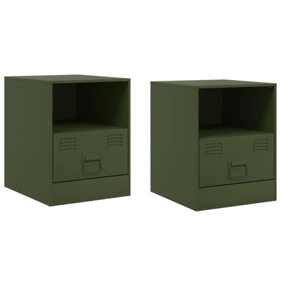 34.5cm W Steel Bedside Table