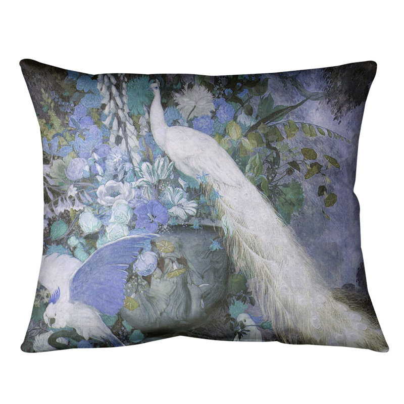 Coussin peacock, Duvet synthétique, 14 po x 10 po, Bleu