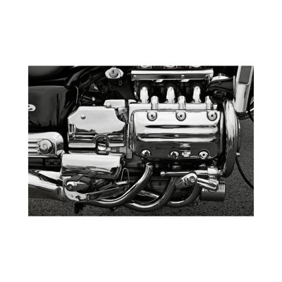 Motorcycle Engine Greyscale by Unknown Artist - Wrapped Canvas Print