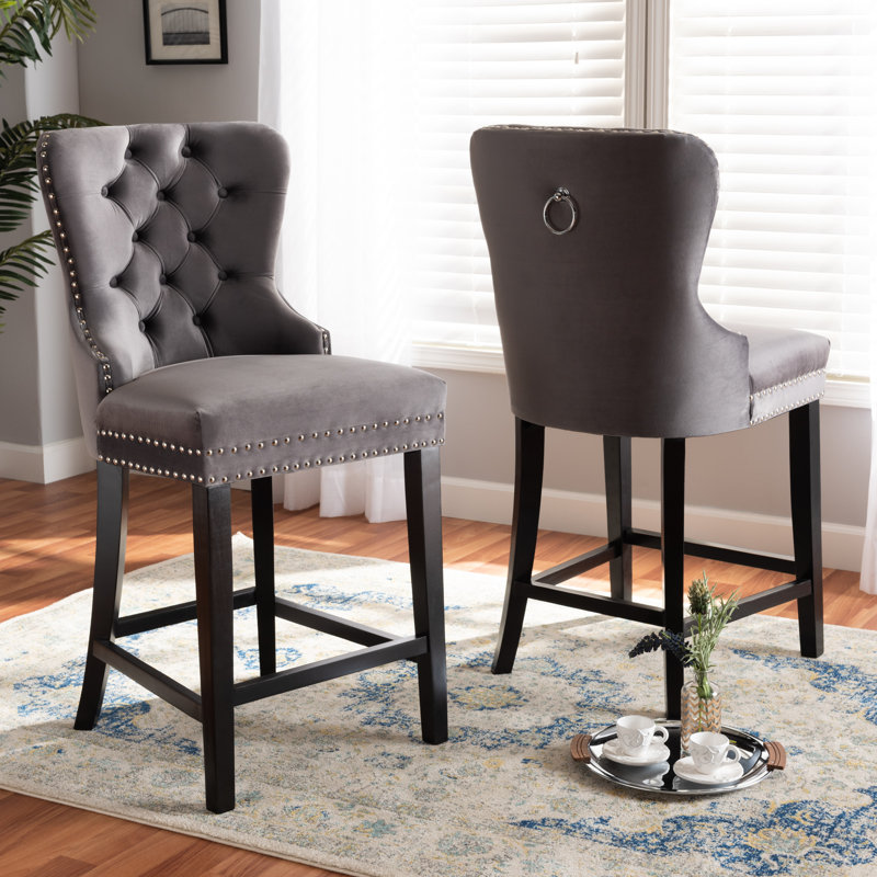 Tabouret de comptoir 26 po Mernie Kerric, Gris