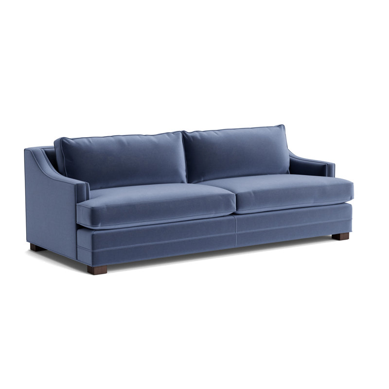 Keaton Slope No Nail 84 Sofa, Performance Velvet - Indigo, Java
