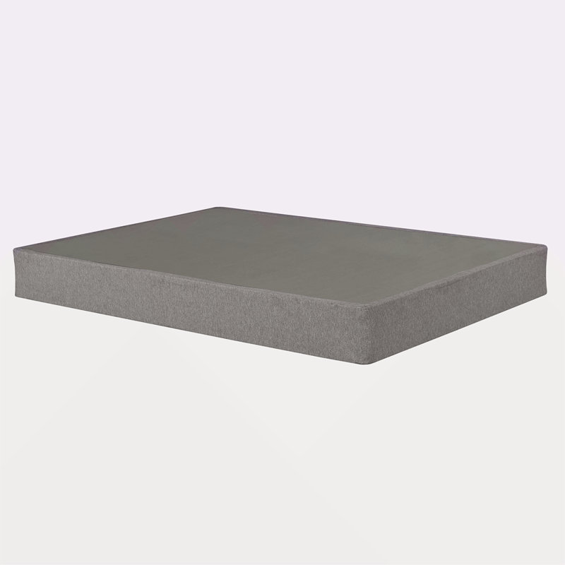 Pliable 9 po Base de lit en métal avec matelas, sommier sommier simple, gris