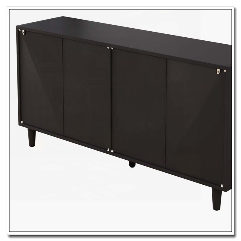Commode 6 tiroirs Acceent, Noir, H 29,53 po x l 59,06 po x P 15,75 po