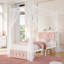 Lit à baldaquin en métal avec ports de charge, 2 modes Princess Bed-53875343-53836513