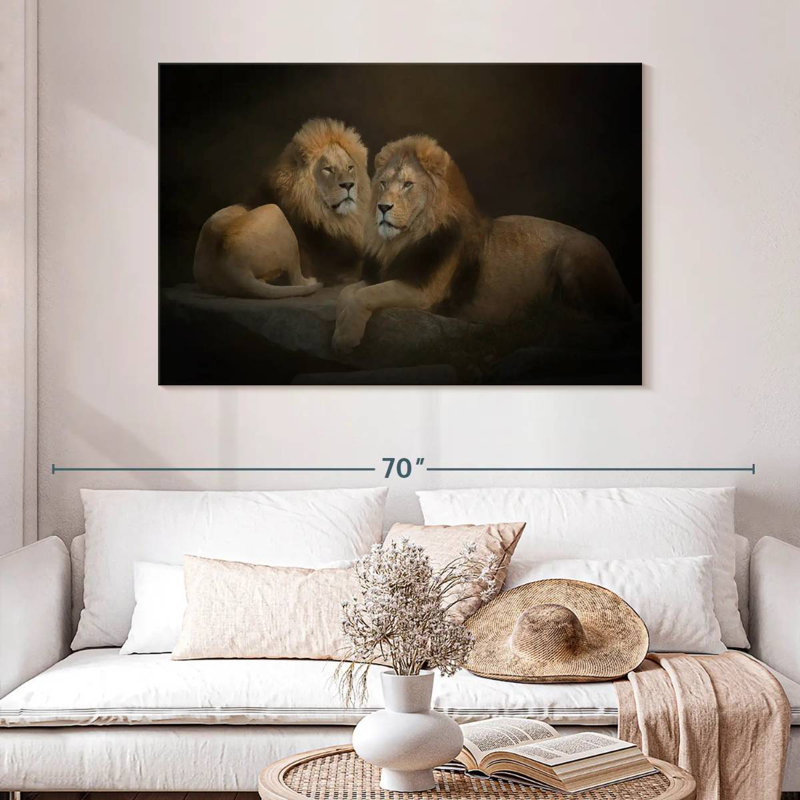 Brampt Twin Lions, 32" H x 48" W