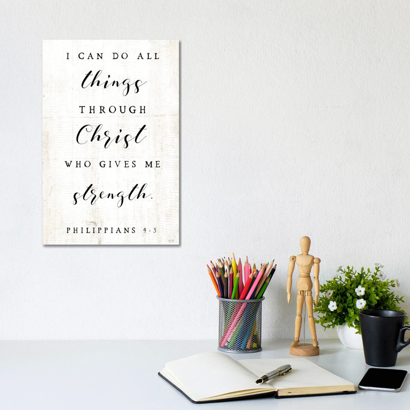 I Can Do All Things by Lux + Me Designs - Wrapped Canvas Typography, 20.32 cm H x 30.48 cm W