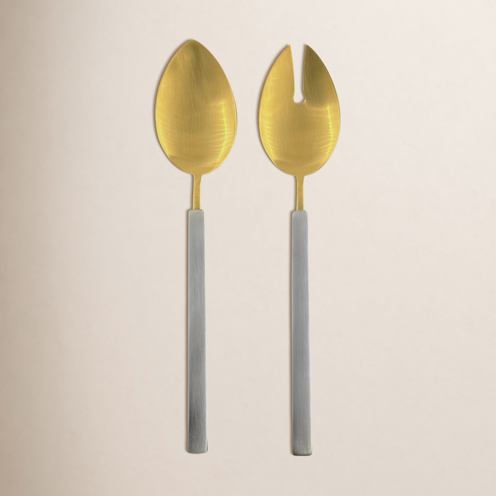 Hvar Stainless Steel Salad Servers, Silver/Gold