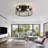 20" 7 - Blade Black Caged Flush Mount Ceiling Fan with Remote Control and Light Kit Included-354330621