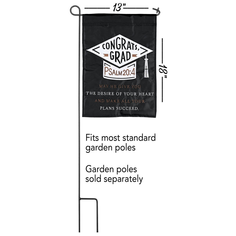 Ilir Double Sided 18'' H x 13'' W Polyester Graduation Garden Flag
