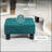 Stylish Ottoman Foot Rest, Small Cube Stool With Linen Fabric And Plastic Legs For Living Room, Green-1820690619