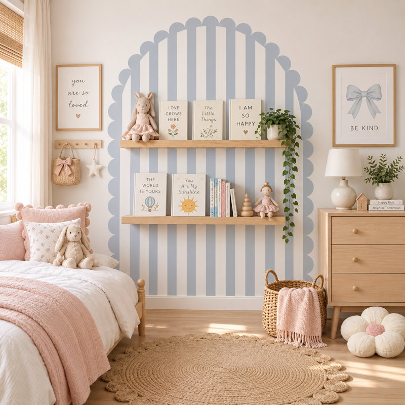 Wall Decals, 66" W x 78" H, Light Pink