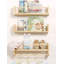 Ensemble de 3 étagères flottantes pour le mur, ensemble de 3 étagères à livres en bois naturel avec barre à serviettes