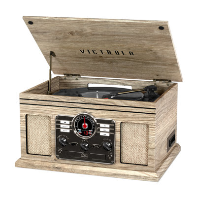 6-In-1 Bluetooth Decorative Record Player with 3-Speed Turntable