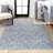 Bystrovany Modern Coastal Geometric Machine-Washable Blue/Cream Rug-1097922356