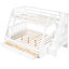 Lit superposé simple avec rangement, blanc - rangement pour meubles polyvalent et fiable. Fabrication en bois massif. Maximisez l'efficacité de l'espace. Disposition. Barrières de sécurité sécuritaires. Aucun sommier tapissier requis