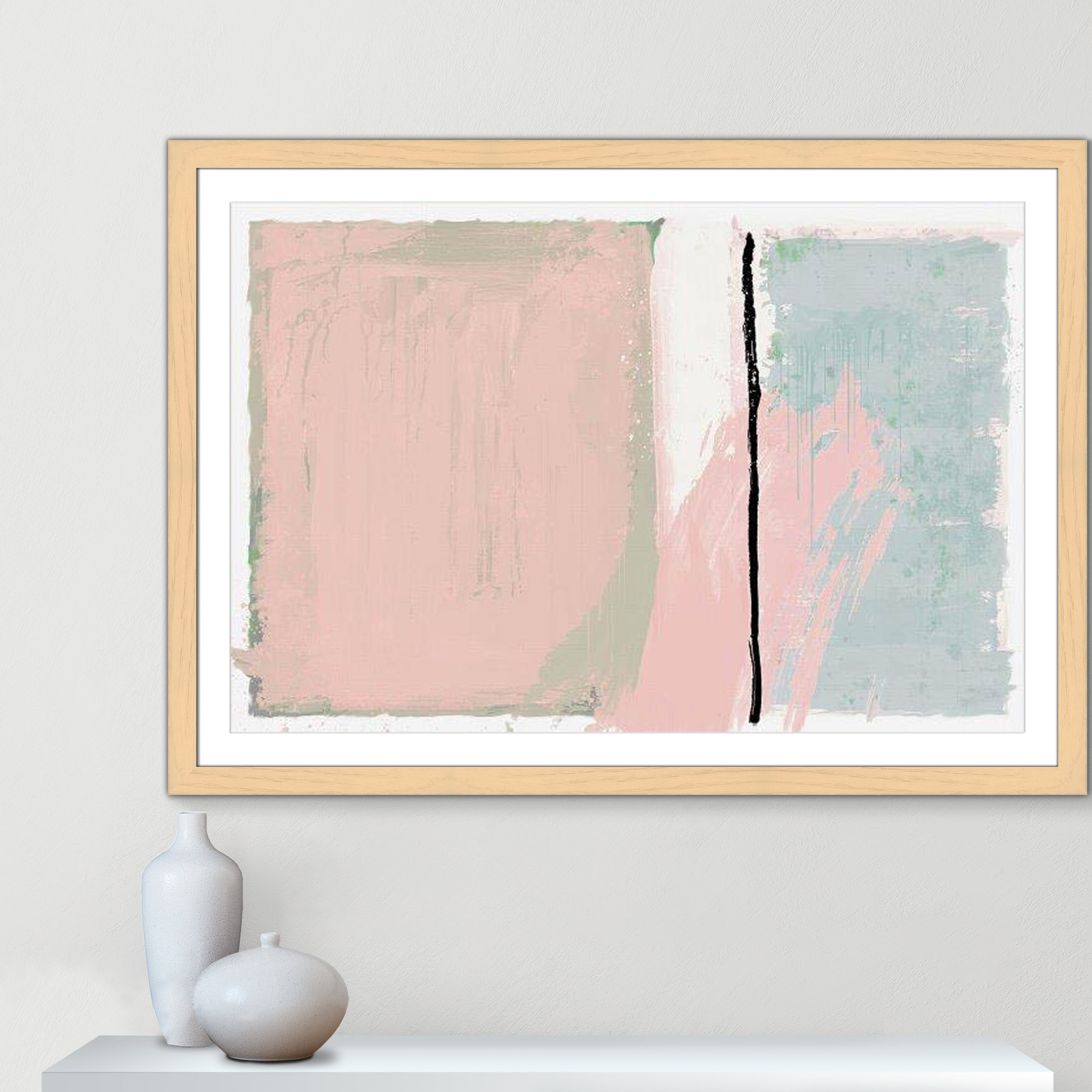 Pastel Opulance by Casa Fine Arts, Natural Cube Picture Framed, White, 35" H x 49" W x 1.25" D
