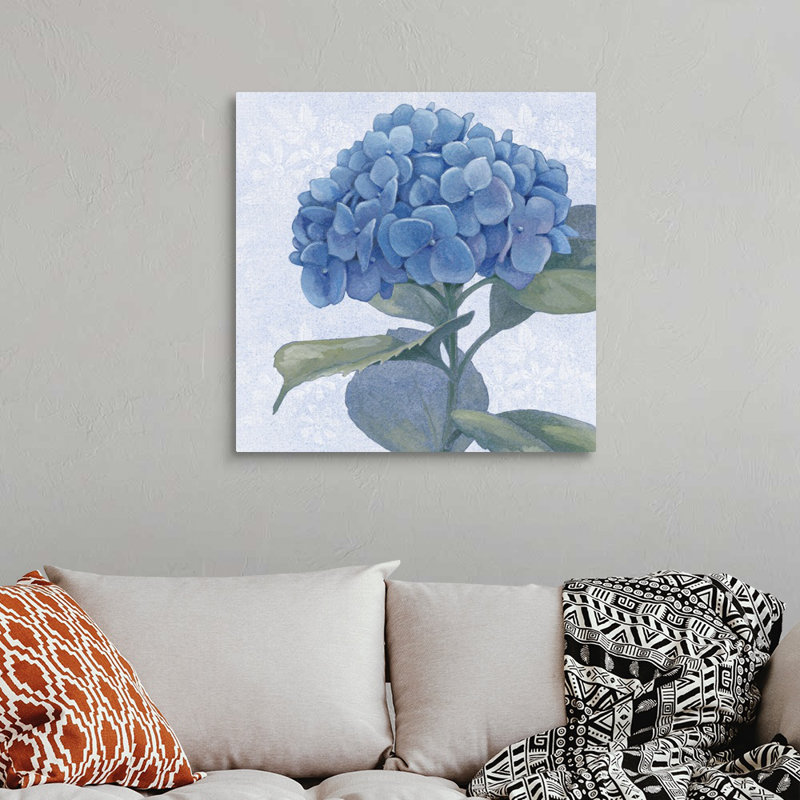 «Blue Hydrangea IV», art mural sur toile, Toile tendue, H 30 po x l 30 po x P 1,25 po