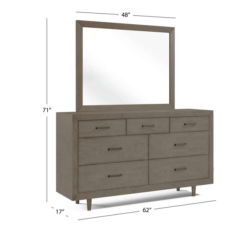 Ensemble de chambre avec lit plateforme 5 pièces Peloquin, Très grand, Gris