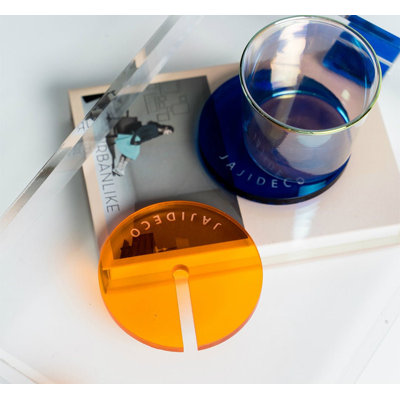 JCBD Acrylic Round 2 Piece Coaster Set