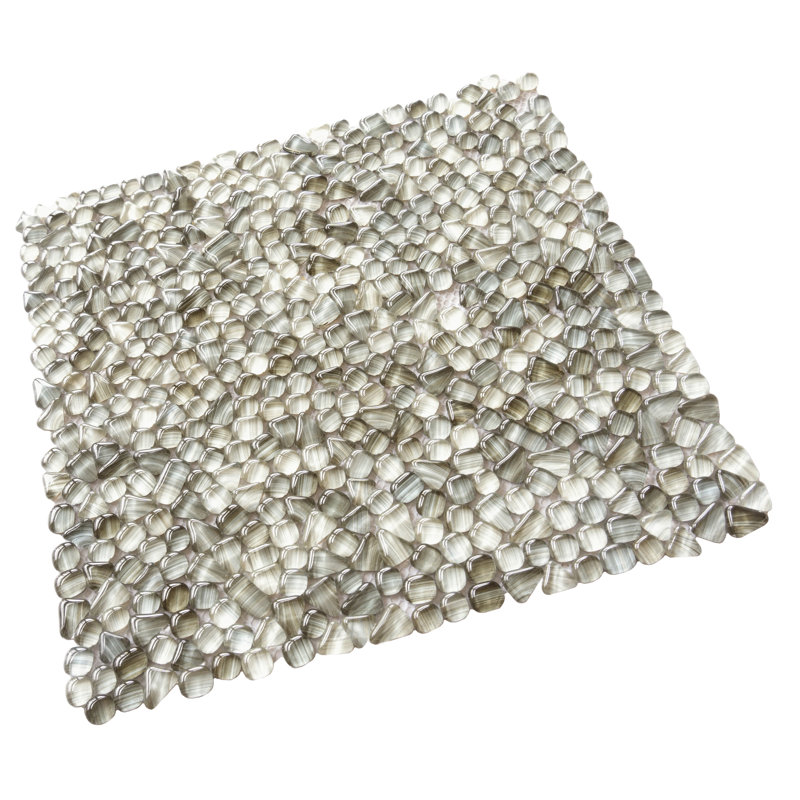 Glass Pebbles Mosaic Wall & Floor Tile, Gray